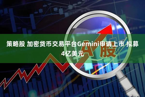 策略股 加密货币交易平台Gemini申请上市 拟募4亿美元